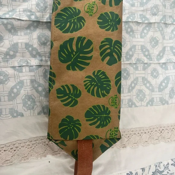 Brown Toiletry Bag with Green Leaf Pattern - Branded Accent - Picture 3 of 3